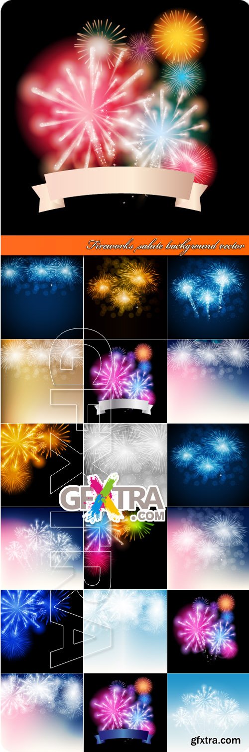 Fireworks salute background vector