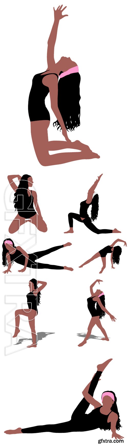 Stock Vectors - Fitness woman doing exercise, vector