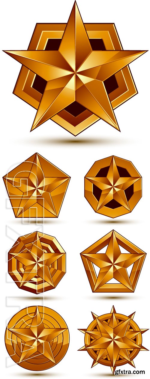 Stock Vectors - Sophisticated vector golden star emblem, decorative design element