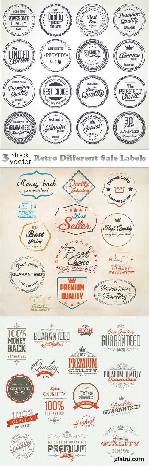 Vectors - Retro Different Sale Labels