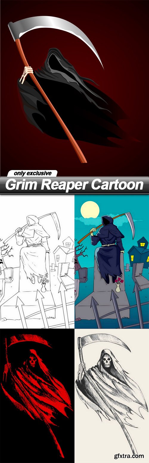 Grim Reaper Cartoon - 5 EPS