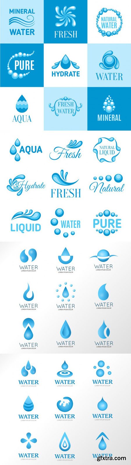 Variety of Water & Aqua Logos in Vector