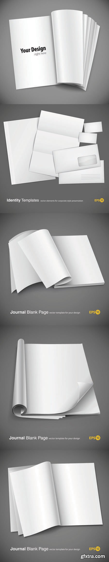 Set of Journal Blank Page Design Vector