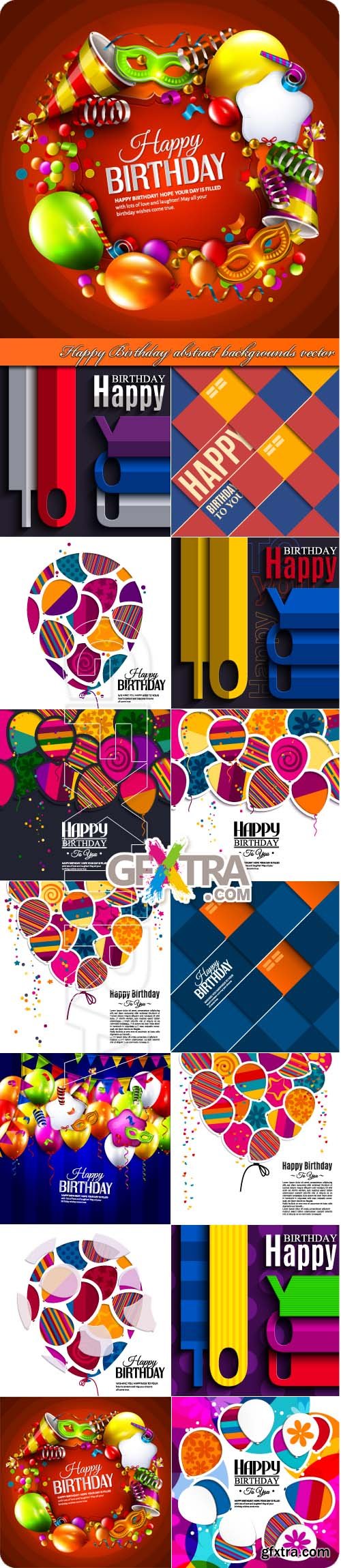 Happy Birthday abstract backgrounds vector