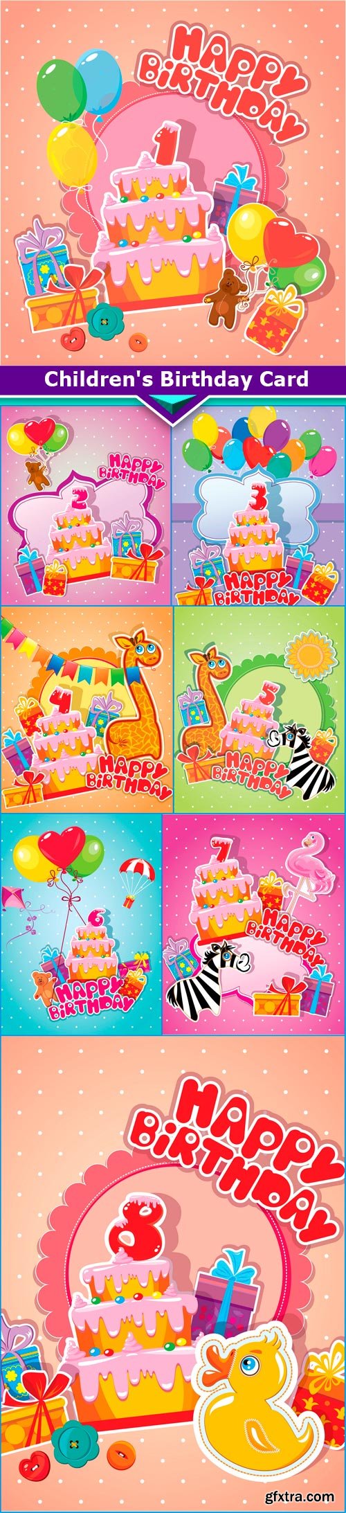 Children\'s Birthday Card 8x JPEG