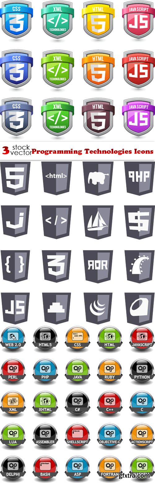 Vectors - Programming Technologies Icons