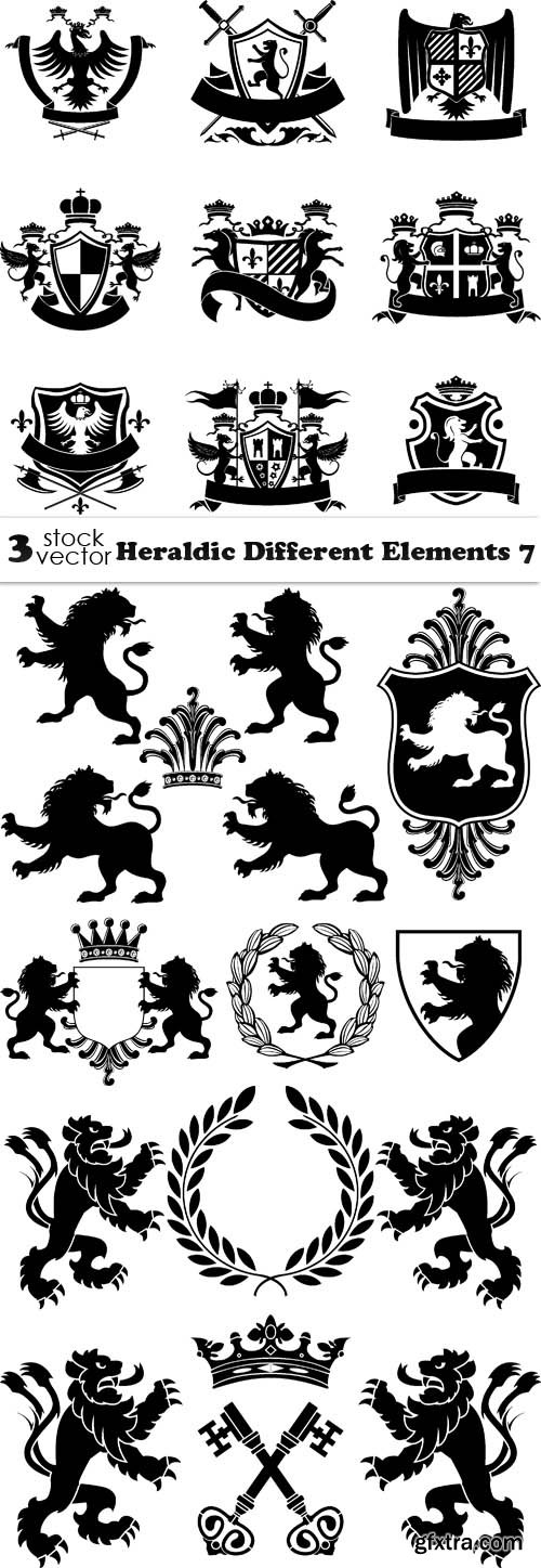 Vectors - Heraldic Different Elements 7