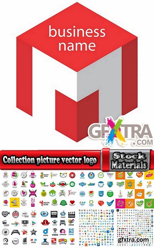 Collection picture vector logo illustration of the business campaign #8-25 EPS