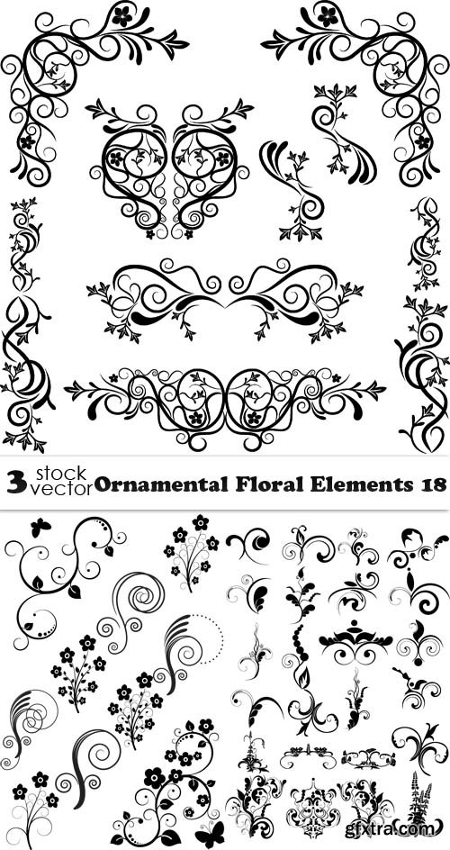 Vectors - Ornamental Floral Elements 18
