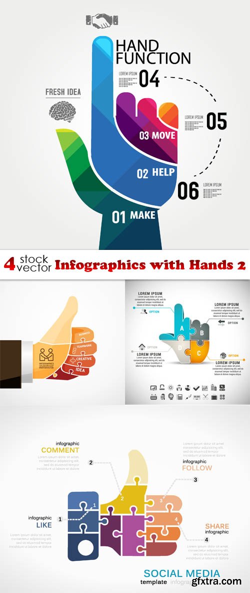 Vectors - Infographics with Hands 2