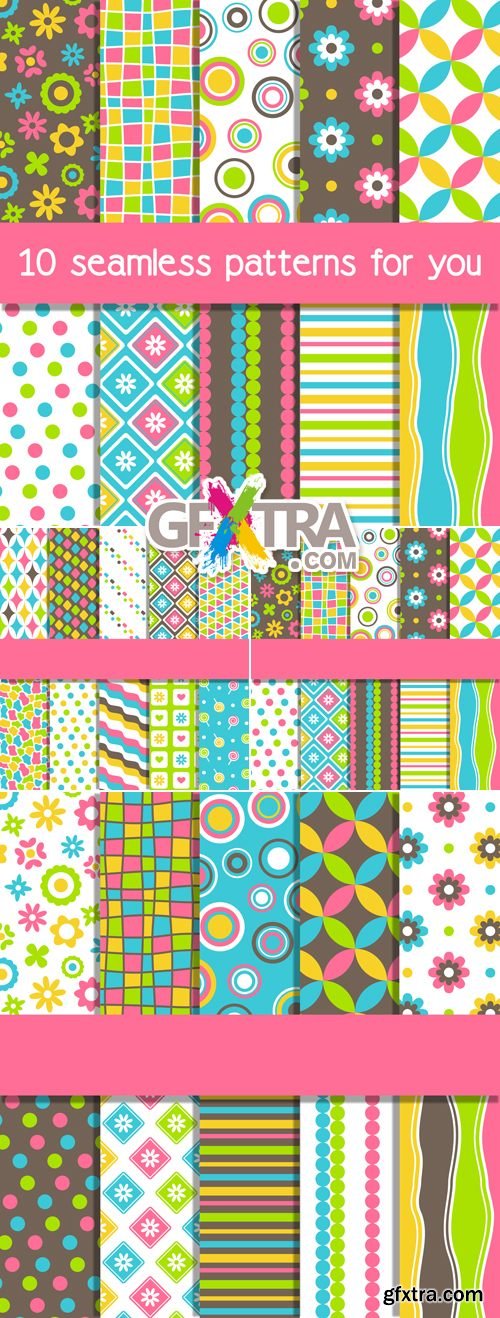 Cute Colorful Patterns Vector