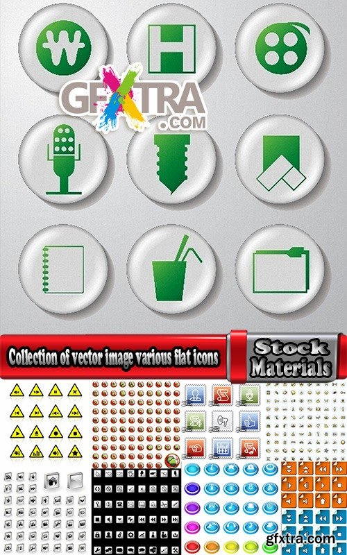Collection of vector image various flat icons on various subjects #6-25 Eps