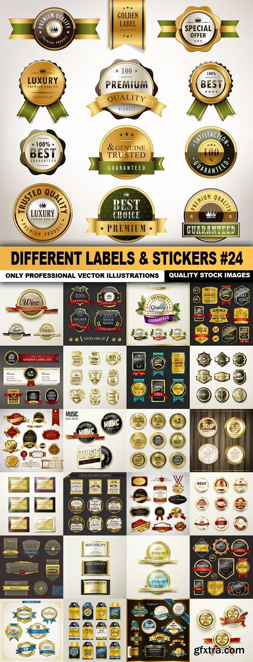 Different Labels & Stickers #24 - 25 Vector