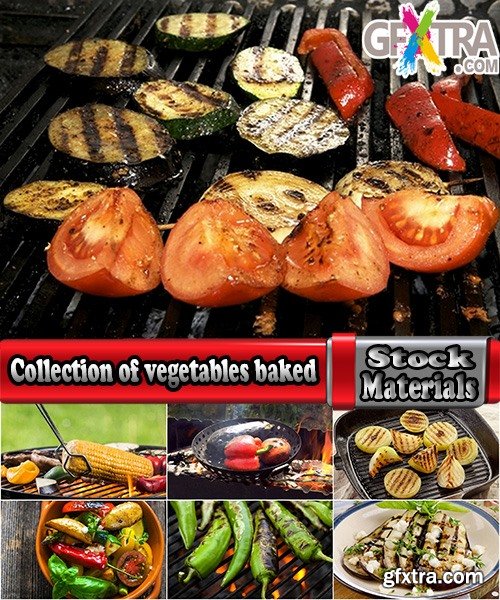 Collection of vegetables baked eggplant pepper tomato barbecue grill 25 HQ Jpeg