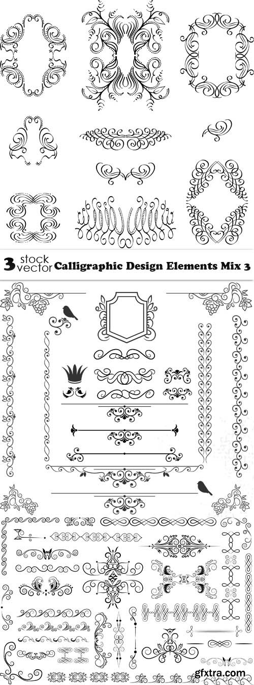 Vectors - Calligraphic Design Elements Mix 3