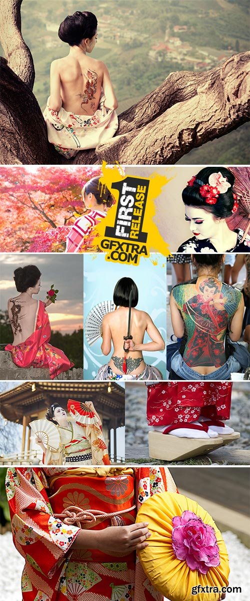 Stock Photos Geisha, tattoo