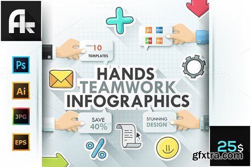 CM Hands Teamwork Infographics 342565