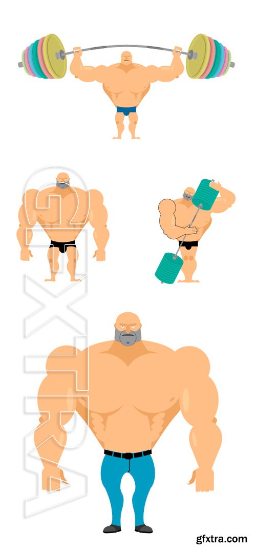 Stock Vectors -Bodybuilder. Strong big man. Athlete with big muscles. Vector illustration man fitness model