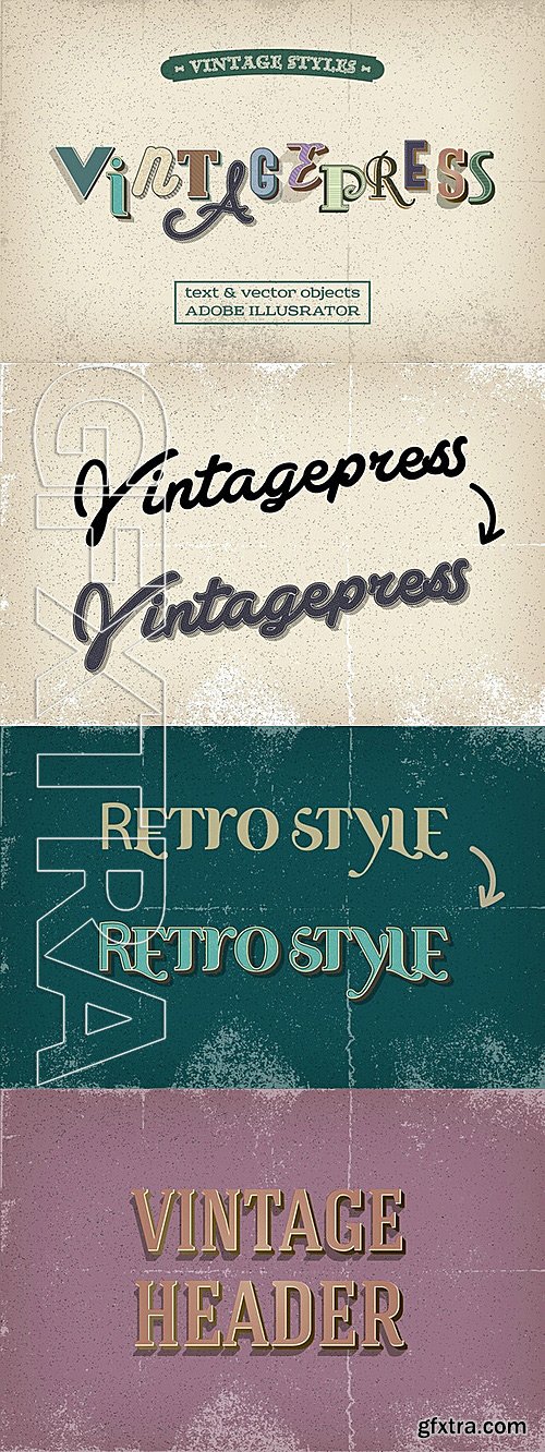 CM - Vintagepress Styles For Illustrator 343997