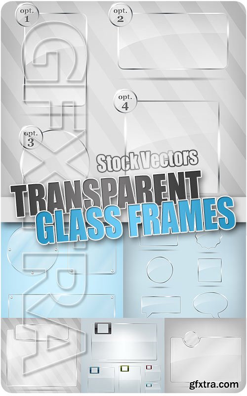 Transparent vector glass frames - Stock Vectors