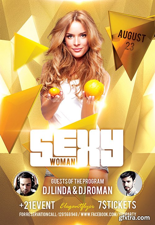 Sexy Woman Flyer PSD Template + Facebook Cover