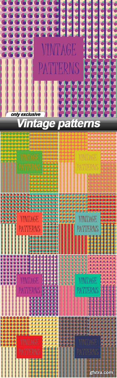 Vintage patterns - 8 EPS