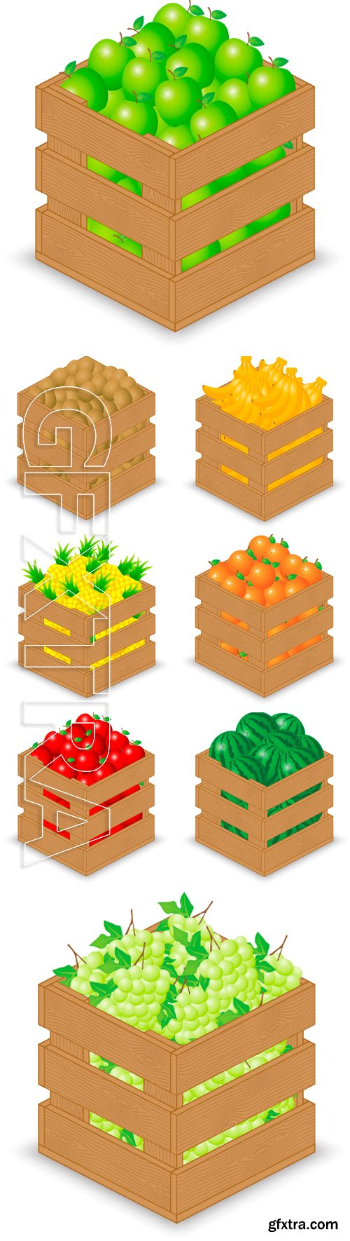 Stock Vectors - Food wooden crate