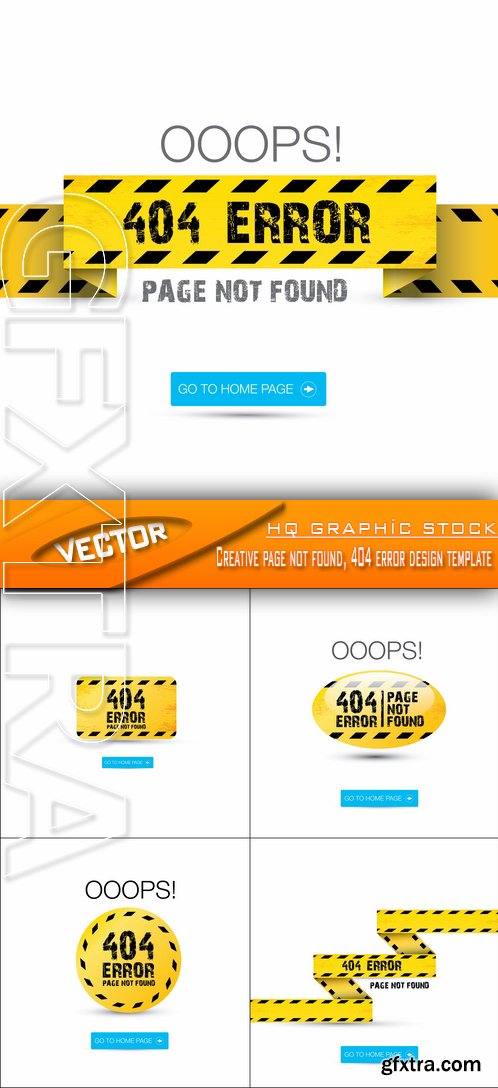 Stock Vector - Creative page not found, 404 error design template