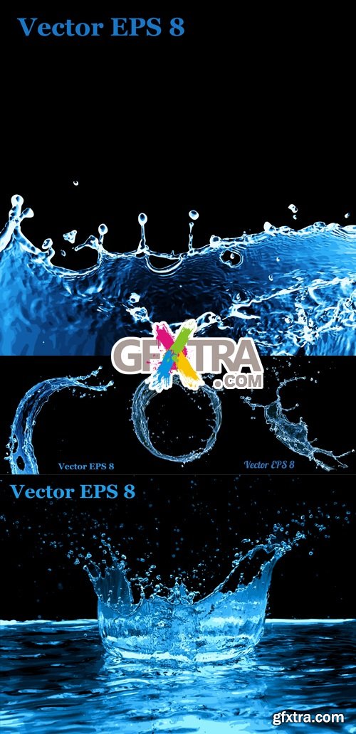 Water Splashes Vector 3