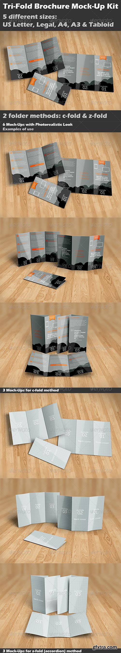 GraphicRiver - Tri-Fold Brochure Mock-Up Kit 8570082