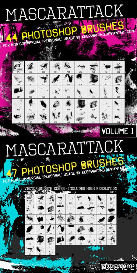 Dirt2 Mascarattack Photoshop Brushes [Vol.1/Vol.2]