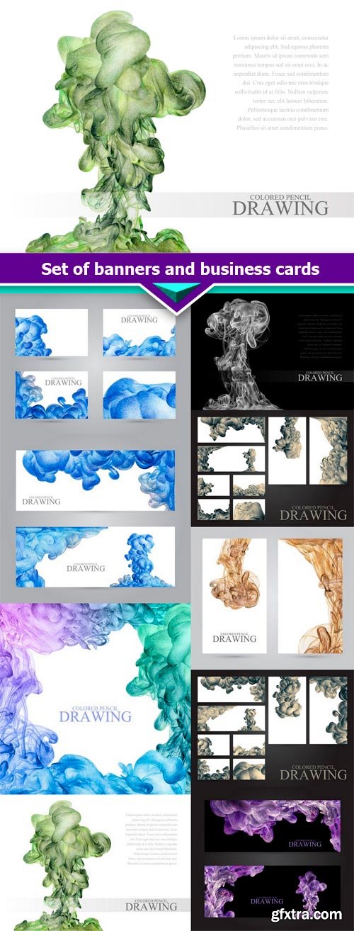 Set of banners and business cards 9X JPEG