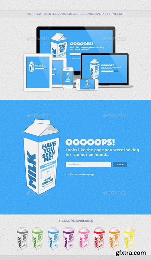 GraphicRiver - Milk Carton 404 Error Pages