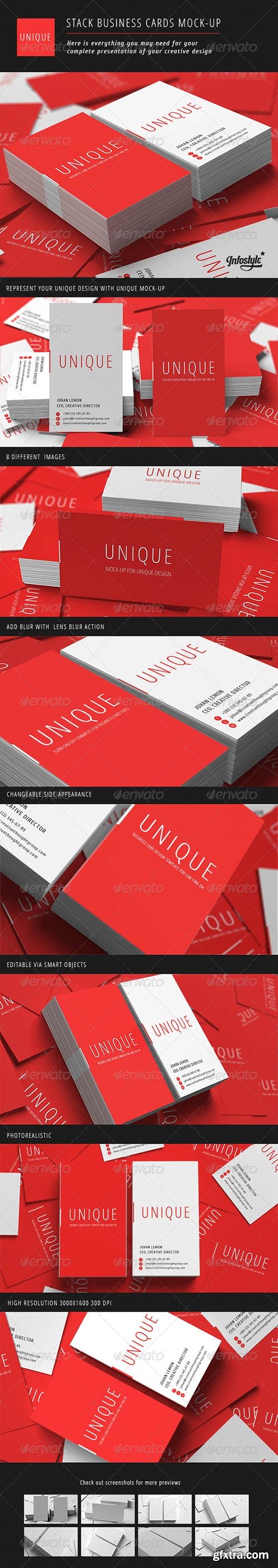 GraphicRiver - Stack Business Cards Mock-Up