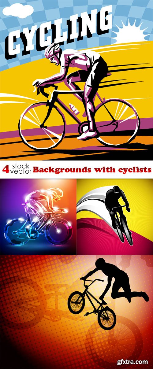 Vectors - Backgrounds with cyclists