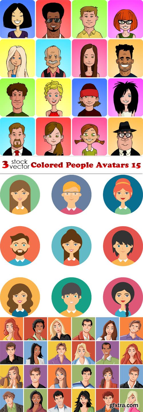 Vectors - Colored People Avatars 15