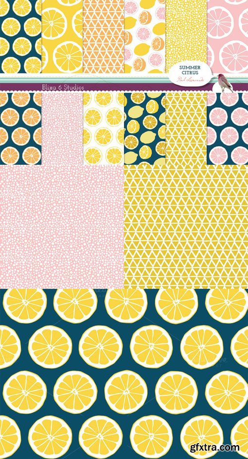 Summer Citrus Digital Lemon Patterns - CM 55190