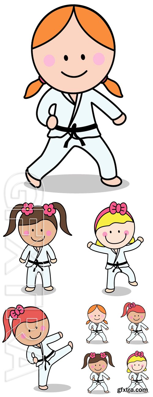 Stock Vectors - Karate girl. Vector Illustration
