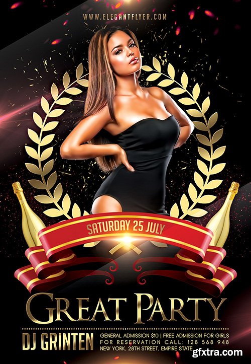 Great Party Flyer PSD Template + Facebook Cover