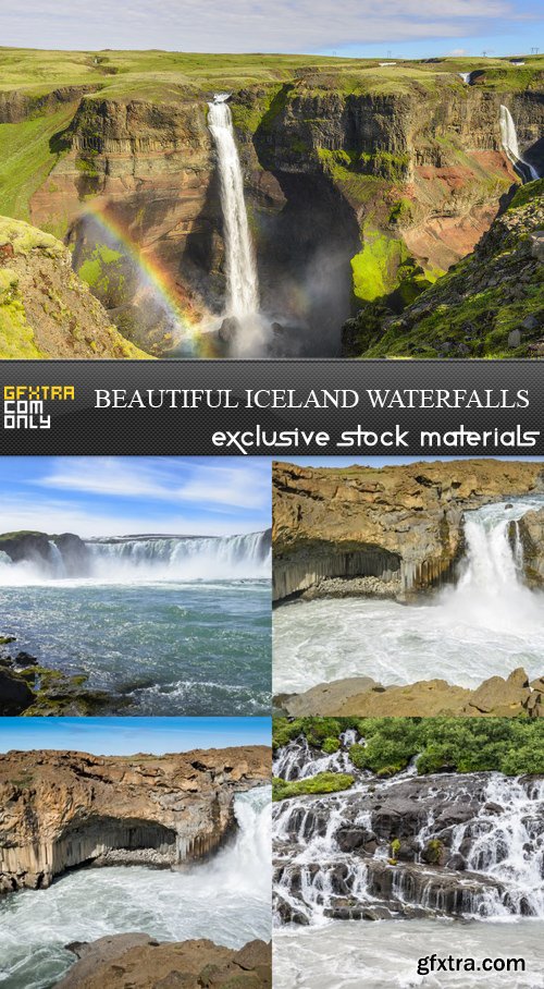 Beautiful Iceland Waterfalls - 5 UHQ JPEG