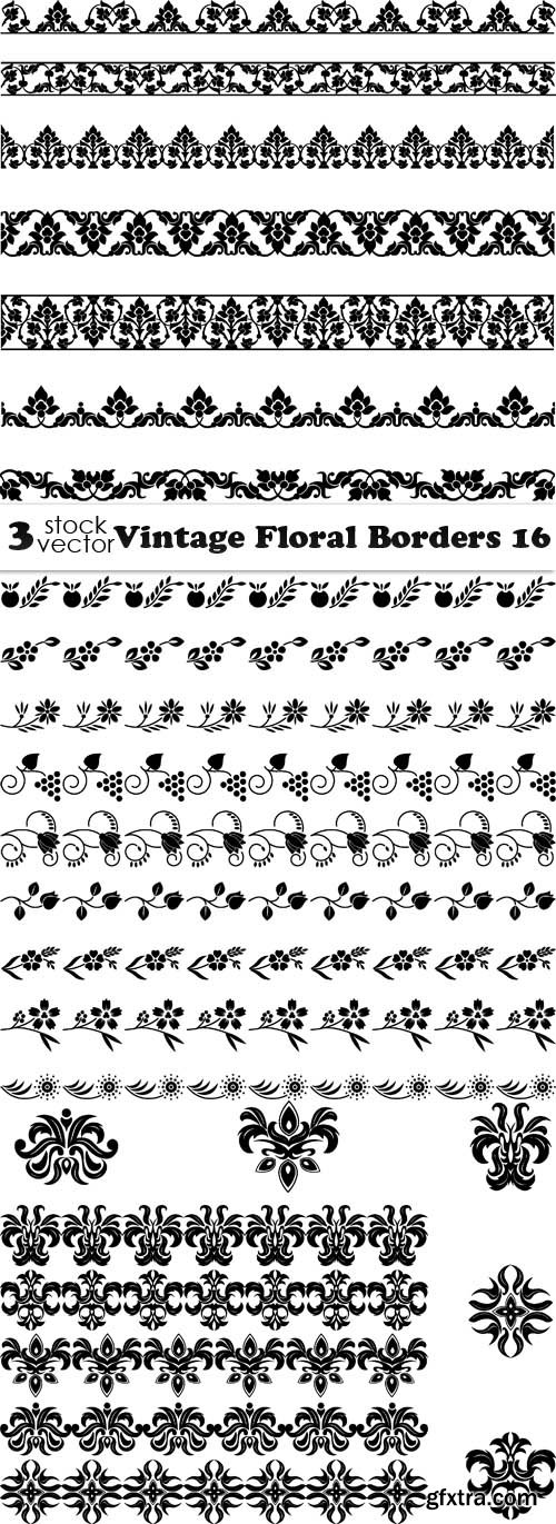 Vectors - Vintage Floral Borders 16