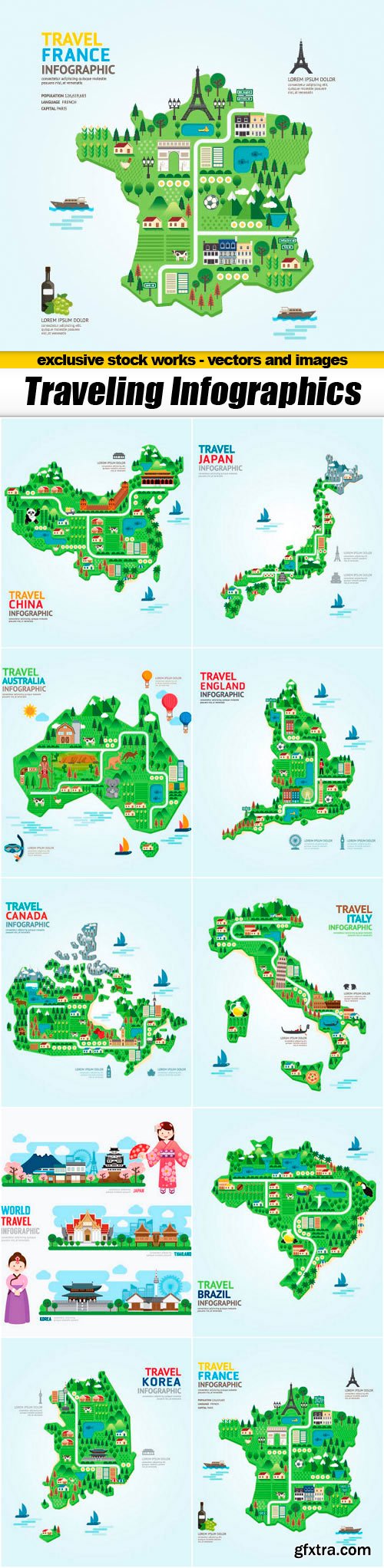 Traveling Infographics - 10x EPS