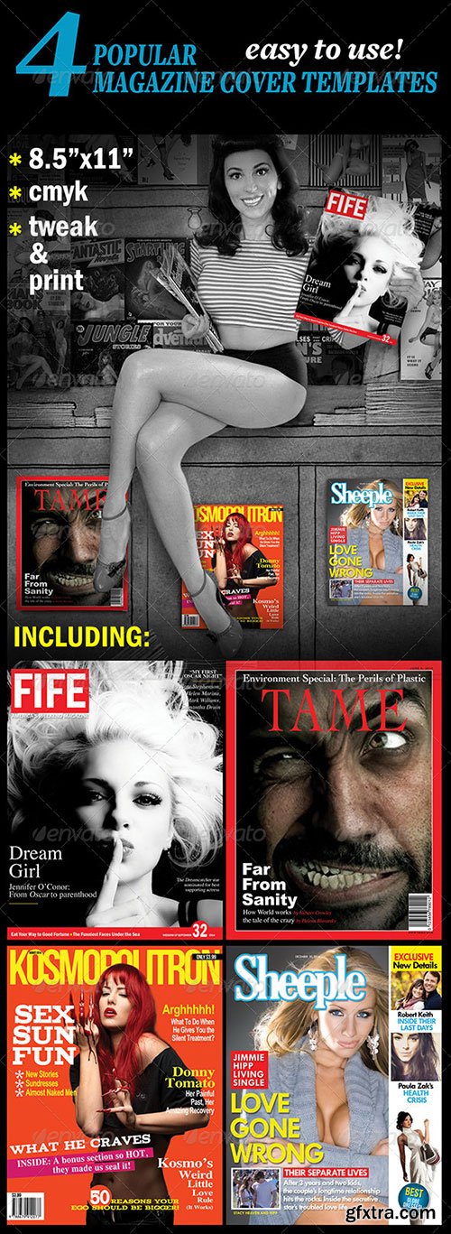 GraphicRiver - 4 Popular Magazine Covers Templates