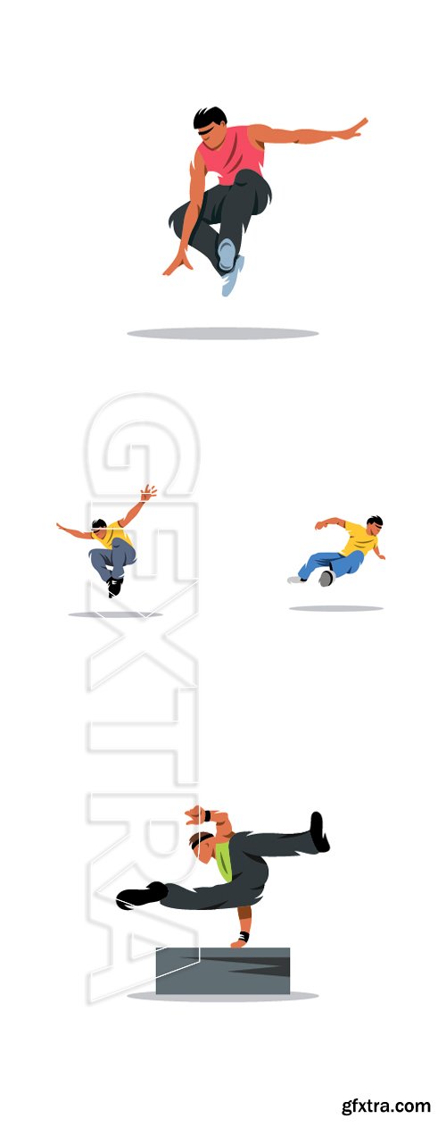 Stock Vectors - Parkour athlete jumping sign
