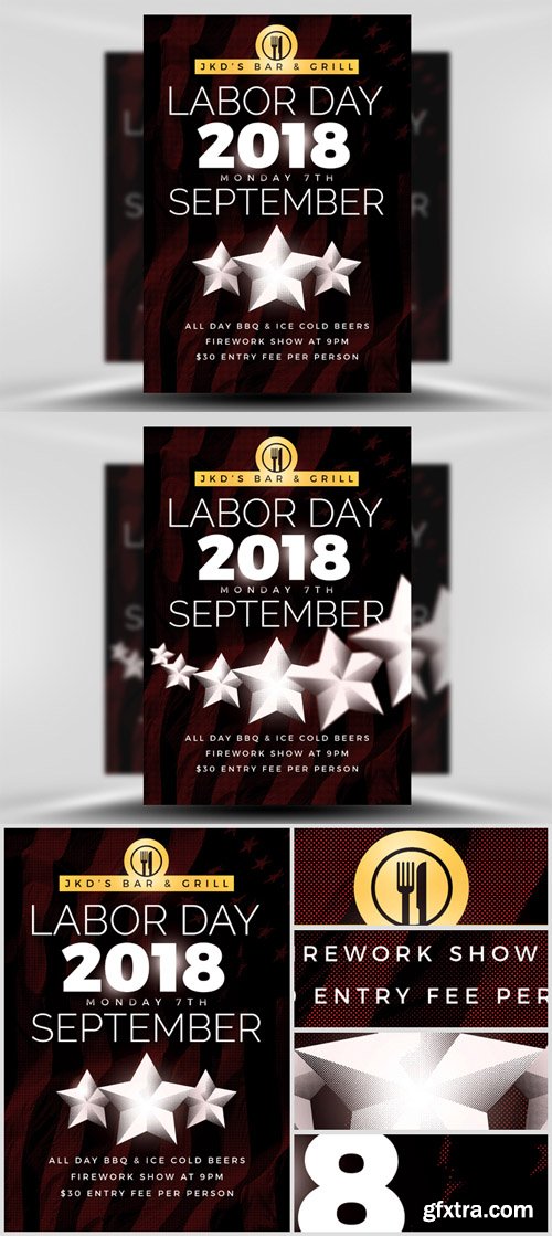 Simple Labor Day Flyer Template