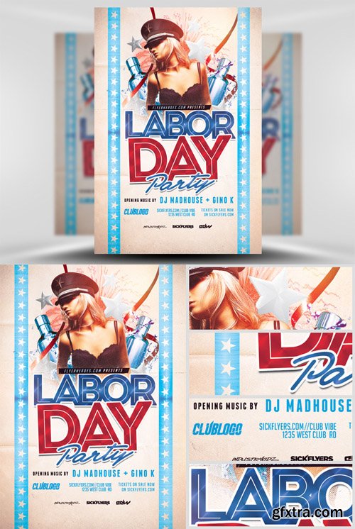 Labor Day Party Flyer Template 3