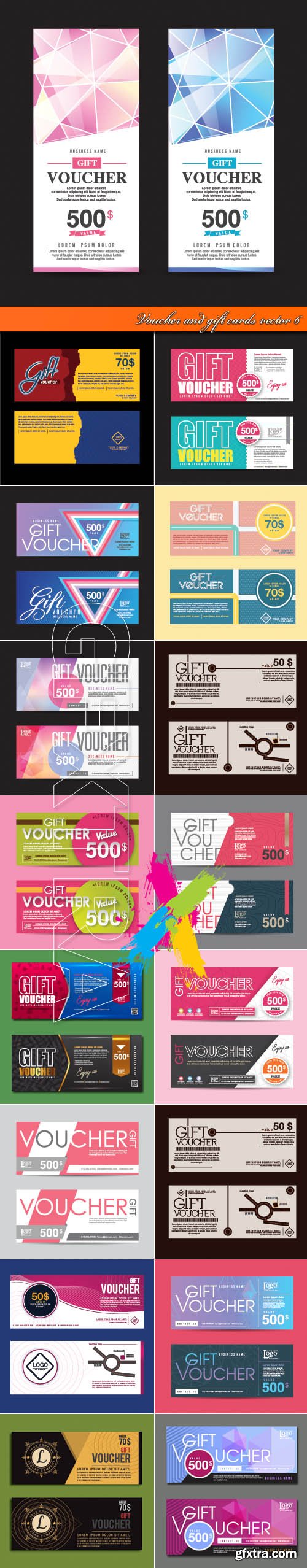 Voucher and gift cards vector 6