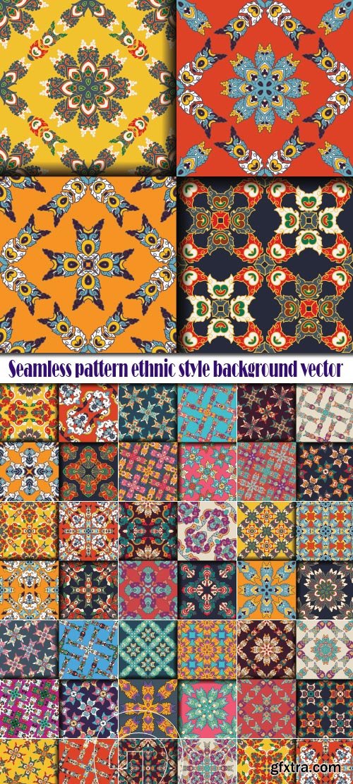 Seamless pattern ethnic style background vector
