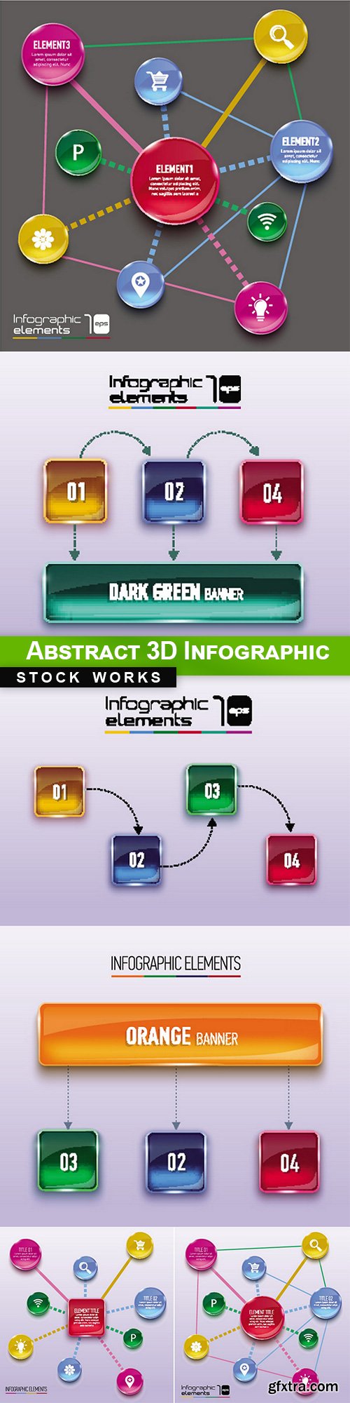 Abstract 3D Infographic - 6 EPS