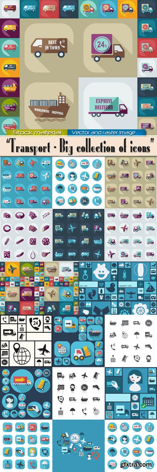 Collection of icons in Vector - Transport